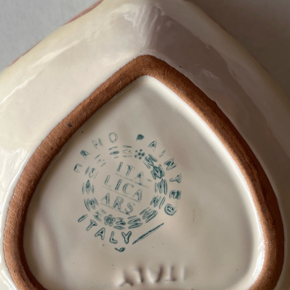 Italica ARS Hand painted Italian made heart accent dish EUC - Picture 10 of 13